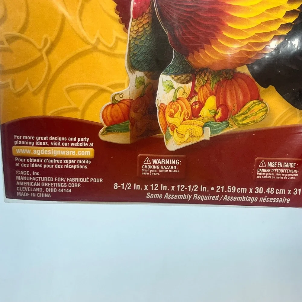 Thanksgiving Turkey Honeycomb‎ Centerpiece Fall Decor table setting holiday
